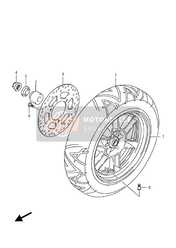 Suzuki UH200A BURGMAN 2015 Roue arrière pour un 2015 Suzuki UH200A BURGMAN